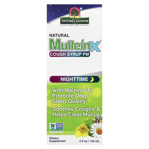 Nature's Answer, натуральный сироп от кашля с коровяком-X PM, для приема перед сном, 120 мл (4 жидк. унции)
