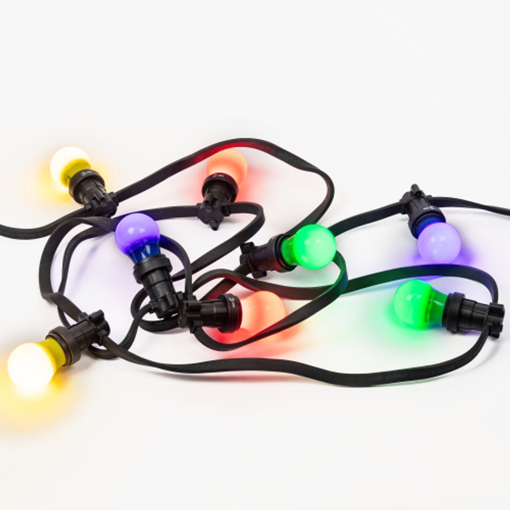 Гирлянда ЭРА ERABL-K10 уличная Белт Лайт набор 10 м шаг 50 см цоколь Е27 | Профессиональное праздничное и новогоднее освещение