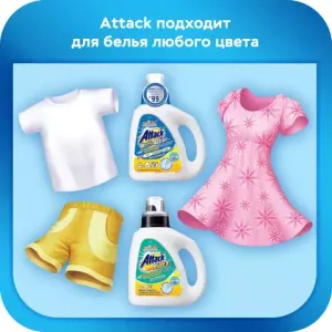 ATTACK Multi-Action Концентрированный гель для стирки 0,88кг