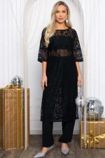 Платье-туника кружевное Ортея (черное) П14594-10М LT Collection