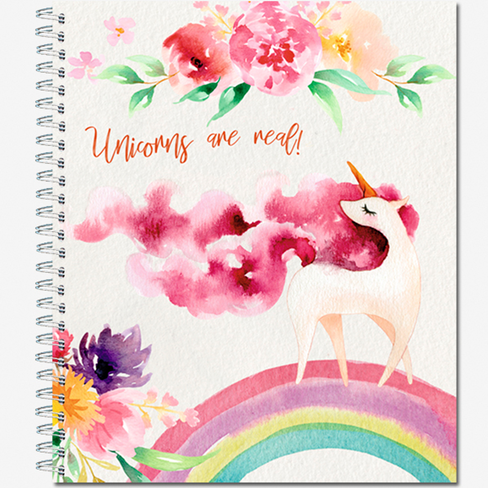 Тетрадь общая 96 листов на мет.гребне  "Волшебные Единороги"