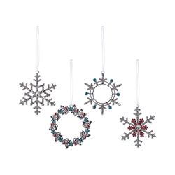 Набор елочных украшений Christmas diamonds из коллекции New Year Essential, 4 шт.