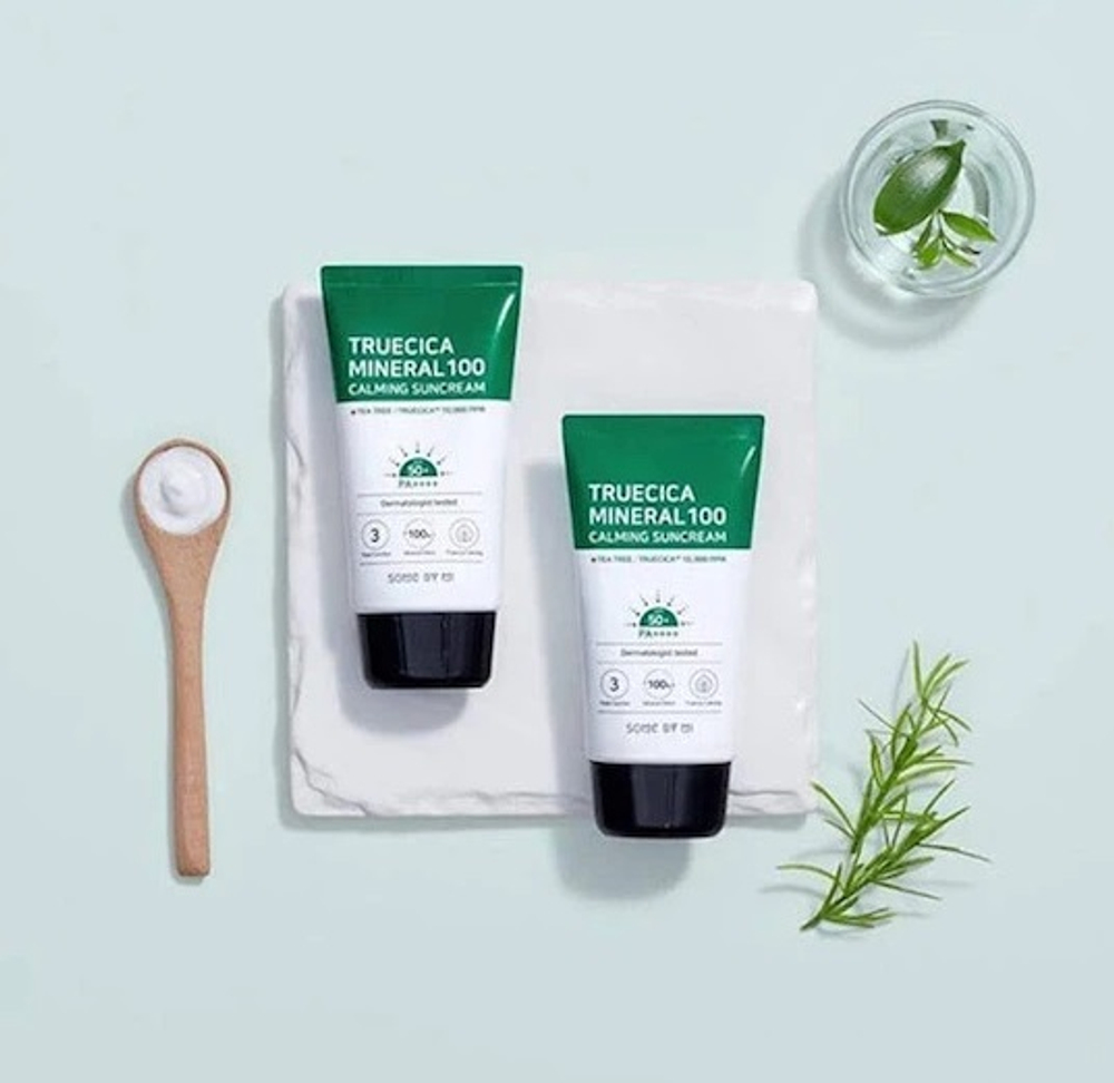 Some By Mi True Cica Mineral Calming Tone-Up Suncream Spf 50+ Pa++++ успокаивающий солнцезащитный крем для ровного тона кожи