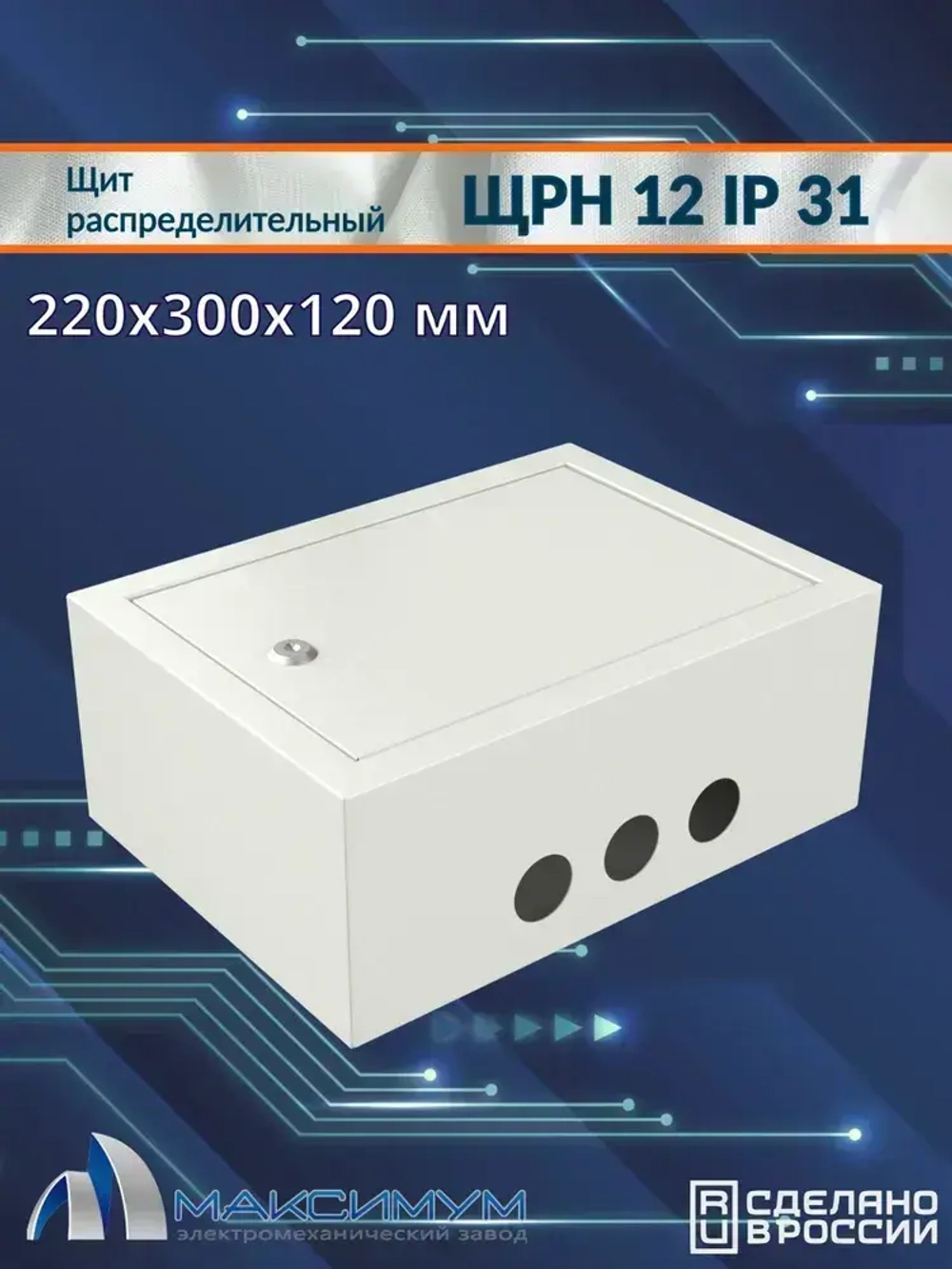Корпус щита распределительного навесного ЩРН 12 (220х300х120) IP31, металл