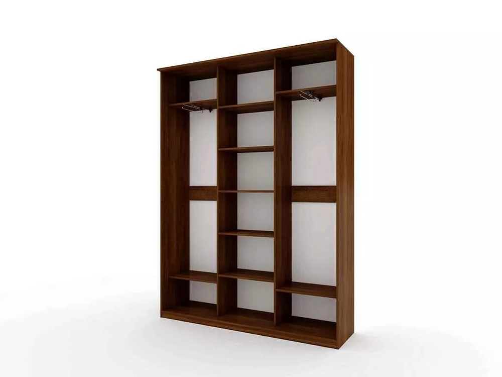 Шкаф купе Модерн 1776х450 3-х дверный 3-х секционный зеркальный венге