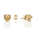 Серьги-пусеты «Пантеры» из лимонного золота с эмалью