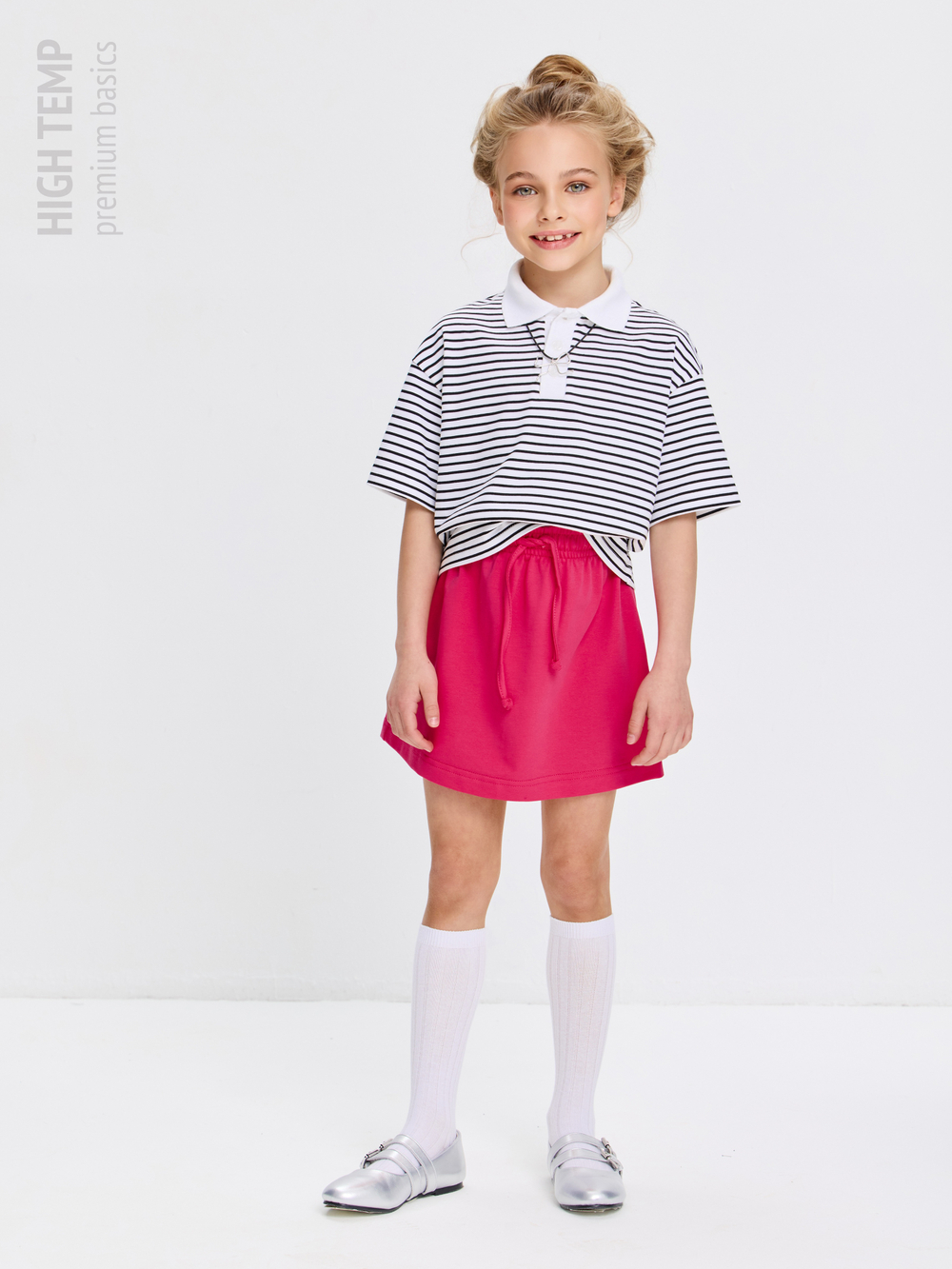 Мини юбка из футера с карманами