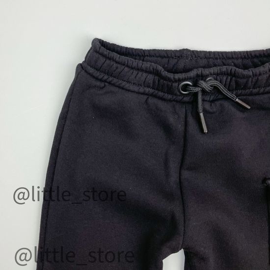 Джоггеры из футера с начесом, Черные