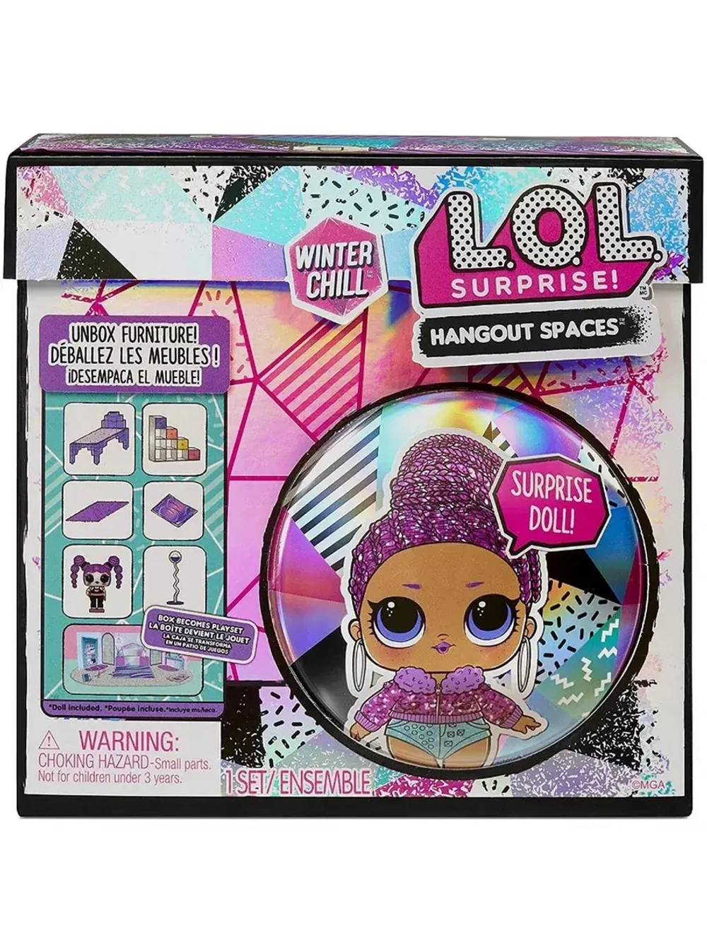 Кукла Лол Lol Hangout Spaces Bling Queen с мебелью Зимняя серия
