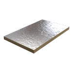 Плита из минеральной ваты на основе горных пород базальтовой группы кашированная армированной алюминиевой фольгой для тепловой изоляции плоских поверхностей каминов, печей, высокотемпературного оборудования ФАЙЕР БАТТС Кф, РОКВУЛ