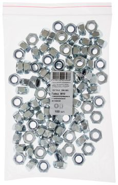 Гайка самоконтрящаяся с нейлоновой вставкой DIN 985 М10 100 шт. Фасовка