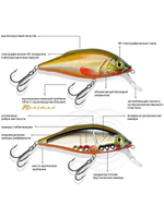 Воблер Шэд Язь 80mm, цвет 048 (окунь), 1 штука