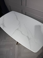 Стол обеденный Ist Casa Элис Рэк, 140х80х76 см, белый, золото