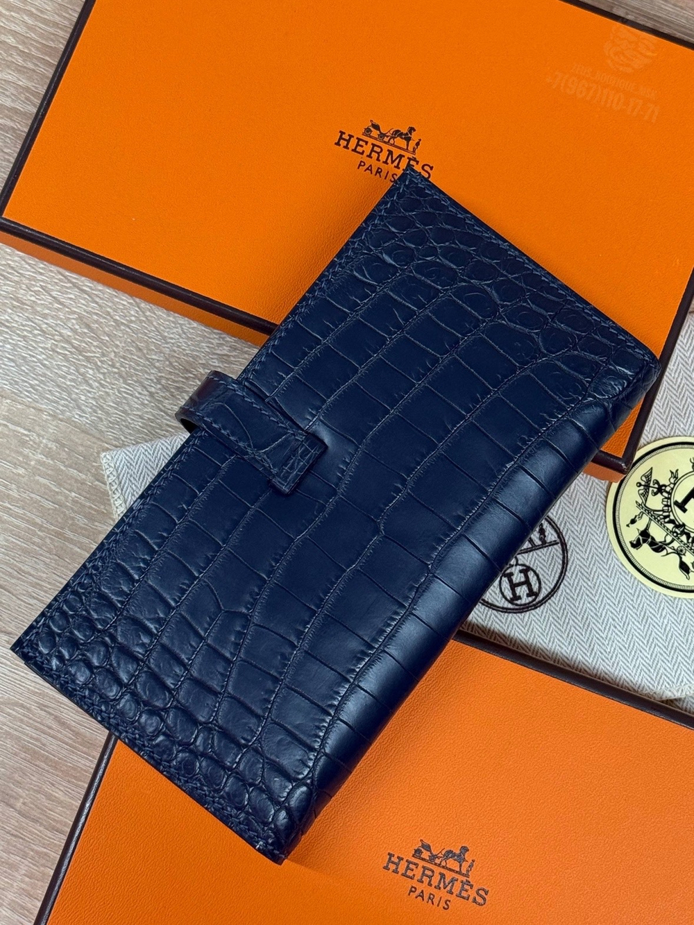 Портмоне Hermes из кожи крокодила