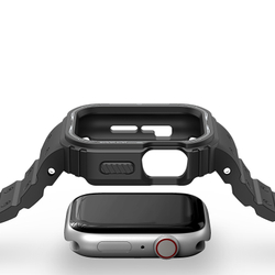 Силиконовый чехол-бампер с ремешком на магнитах от Dux Ducis для часов Apple Watch 42, 44, 45 мм, серия Strap One-piece (OA Series)