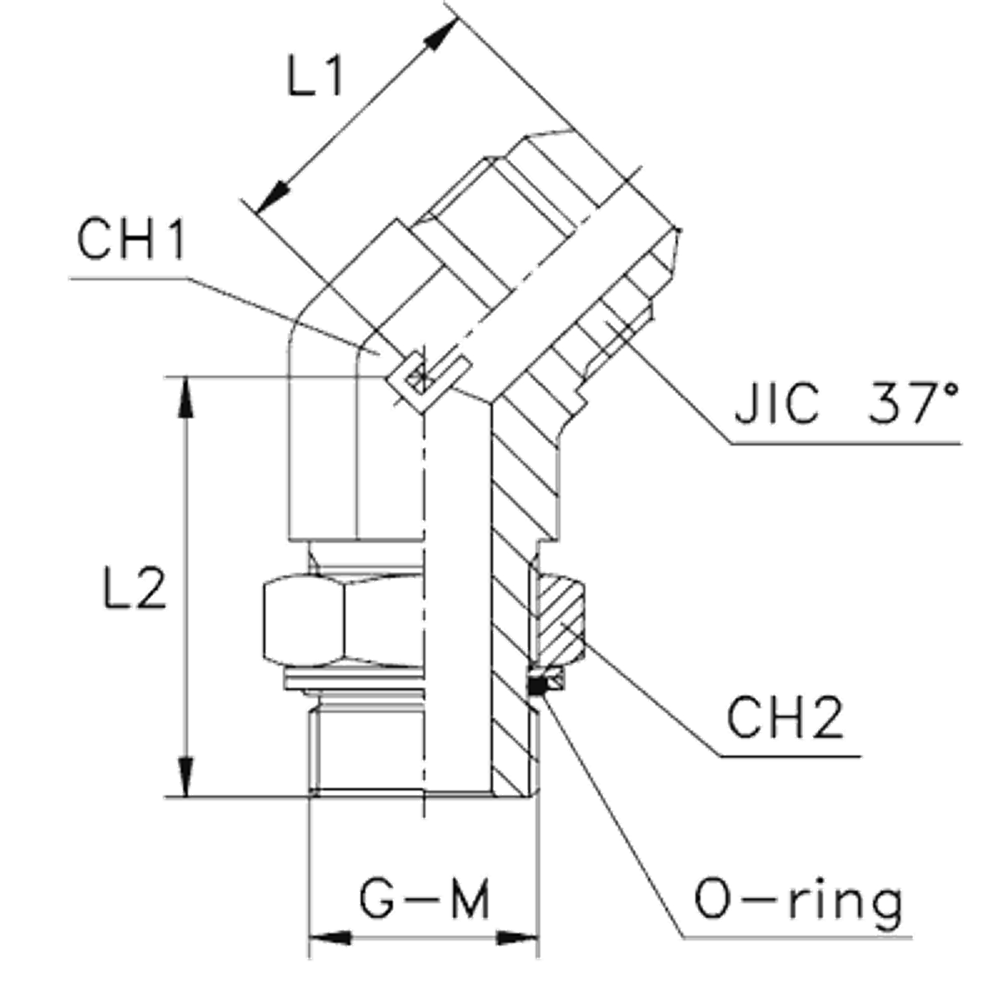 Штуцер FRG45 JIC 1.1/16" BSP1/2"