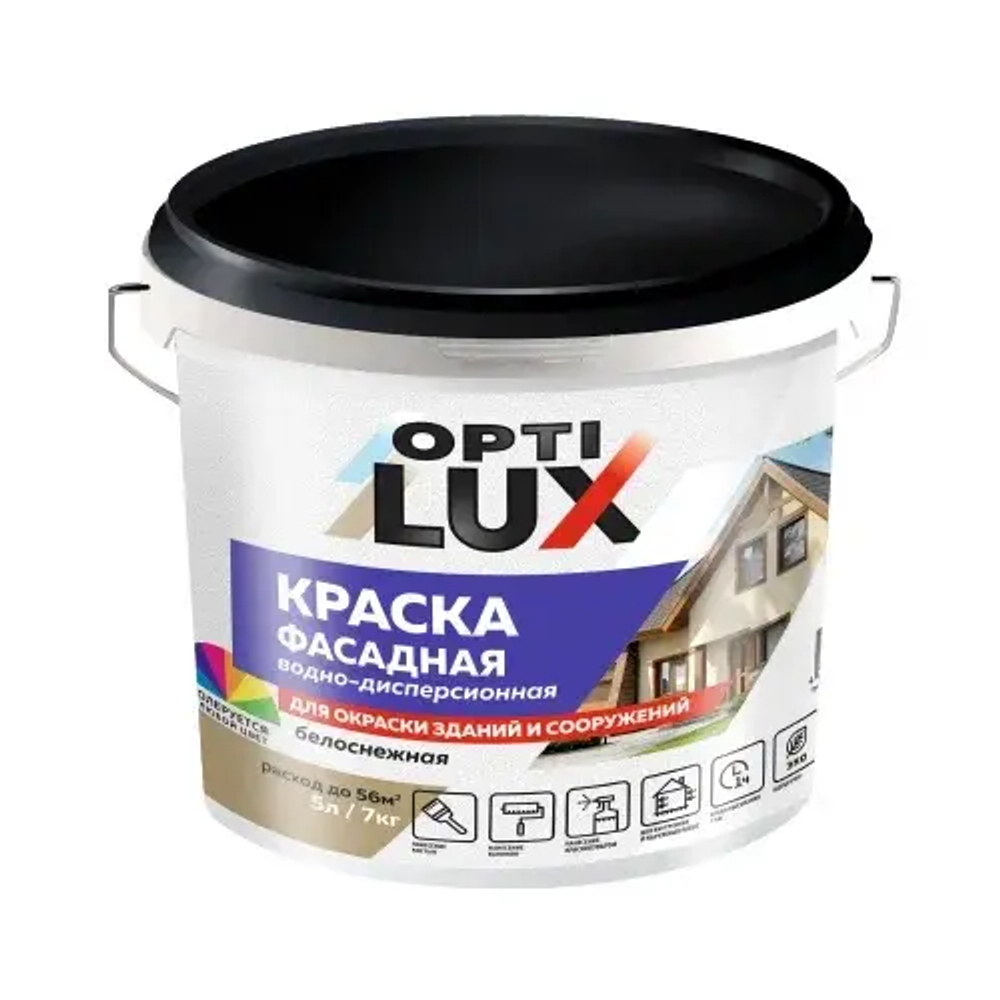OPTILUX  Краска акриловая фасадная белоснежная  7кг (ИжСинтез)