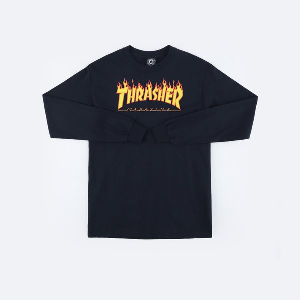 Лонгслив Thrasher Flame Logo L/S (black) артикул: - купить в магазине Дайс