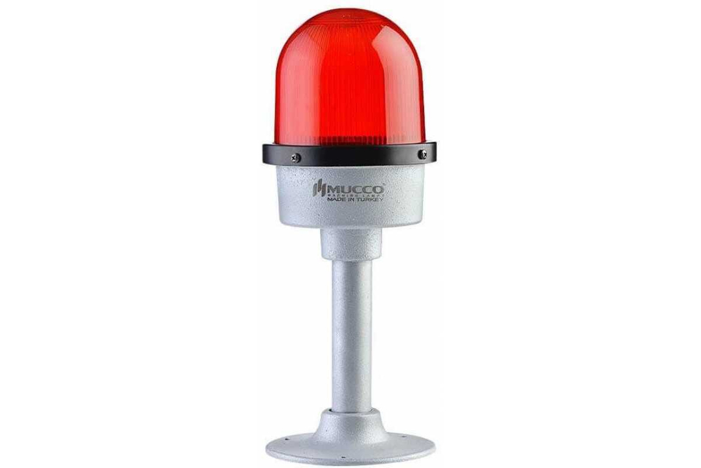 Лампа заградительного огня d 125 мм, 12V DC, цвет красный