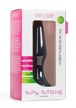 Чёрная анальная пробка Silky Buttplug Big Black - 16 см. (Цвет: черный)