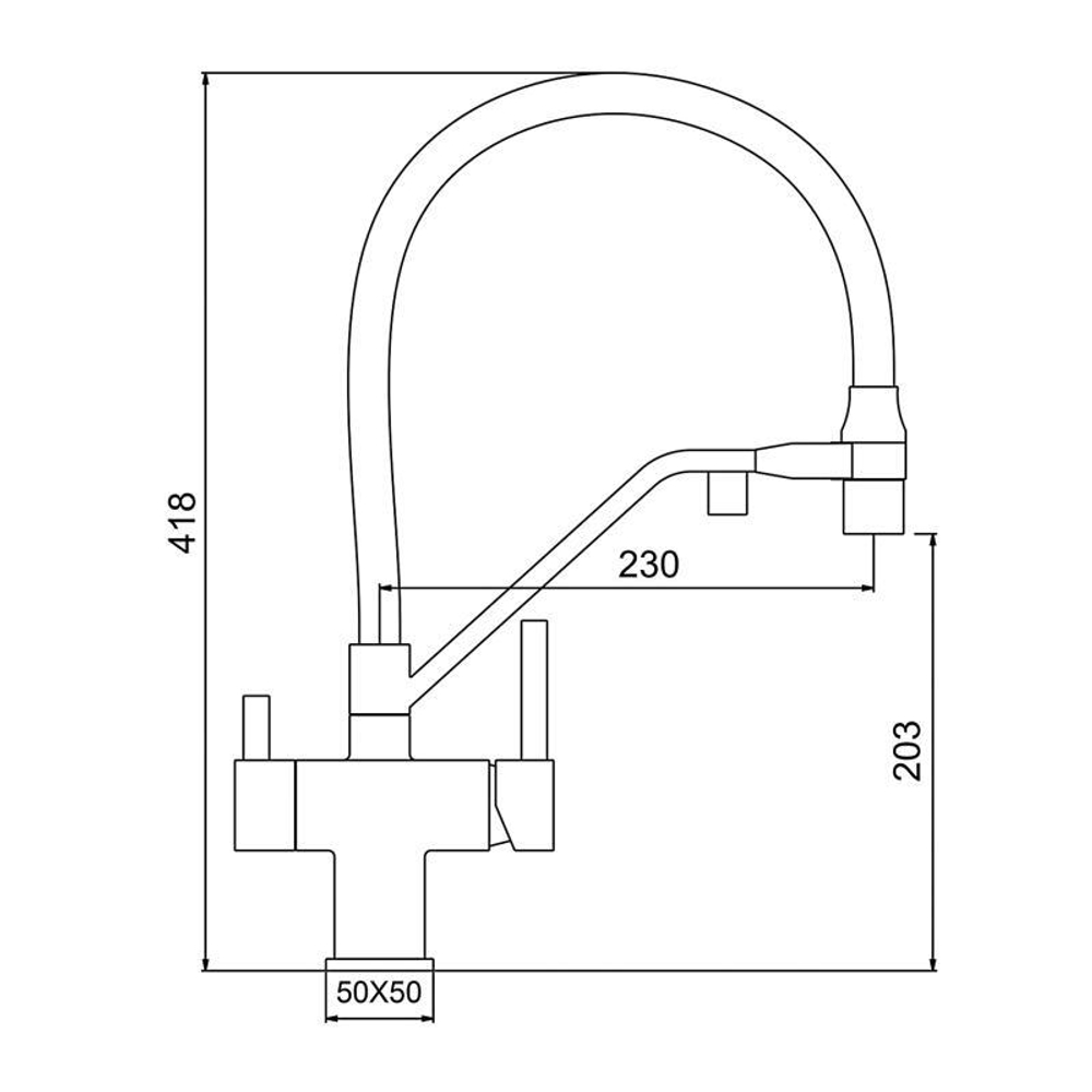 Смеситель для кухни с гибким изливом Gappo G4395-69