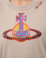 VIVIENNE WESTWOOD RED LABEL ЛОНГСЛИВ СЕРЫЙ С ПРИНТОМ ВИДЕ ЛОГОТИПА БРЕНДА