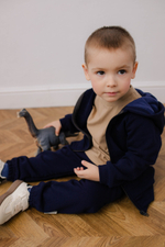 Костюм из футера петля (темно-синий)