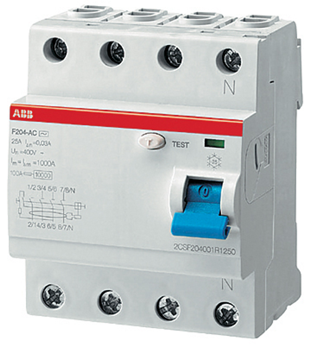 ABB Выкл.диф.тока 4мод. F204 A S-63/0,3 /2CSF204201R3630/