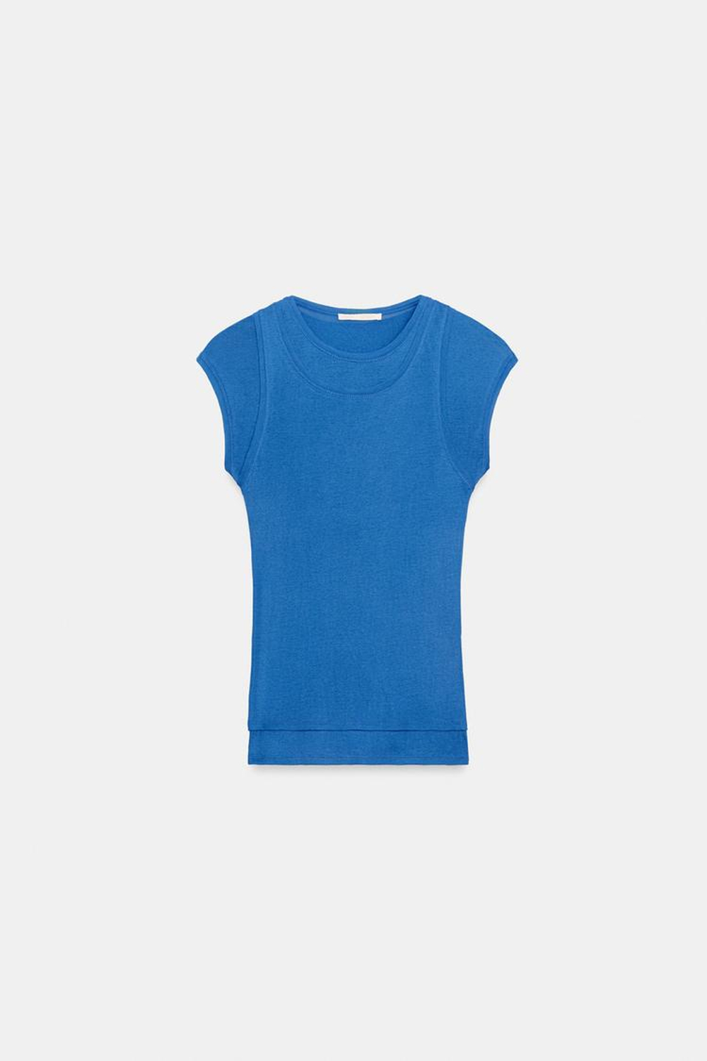 ZARA ДВУХСЛОЙНАЯ ФУТБОЛКА SUPIMA®, СИНИЙ ЭЛЕКТРИК