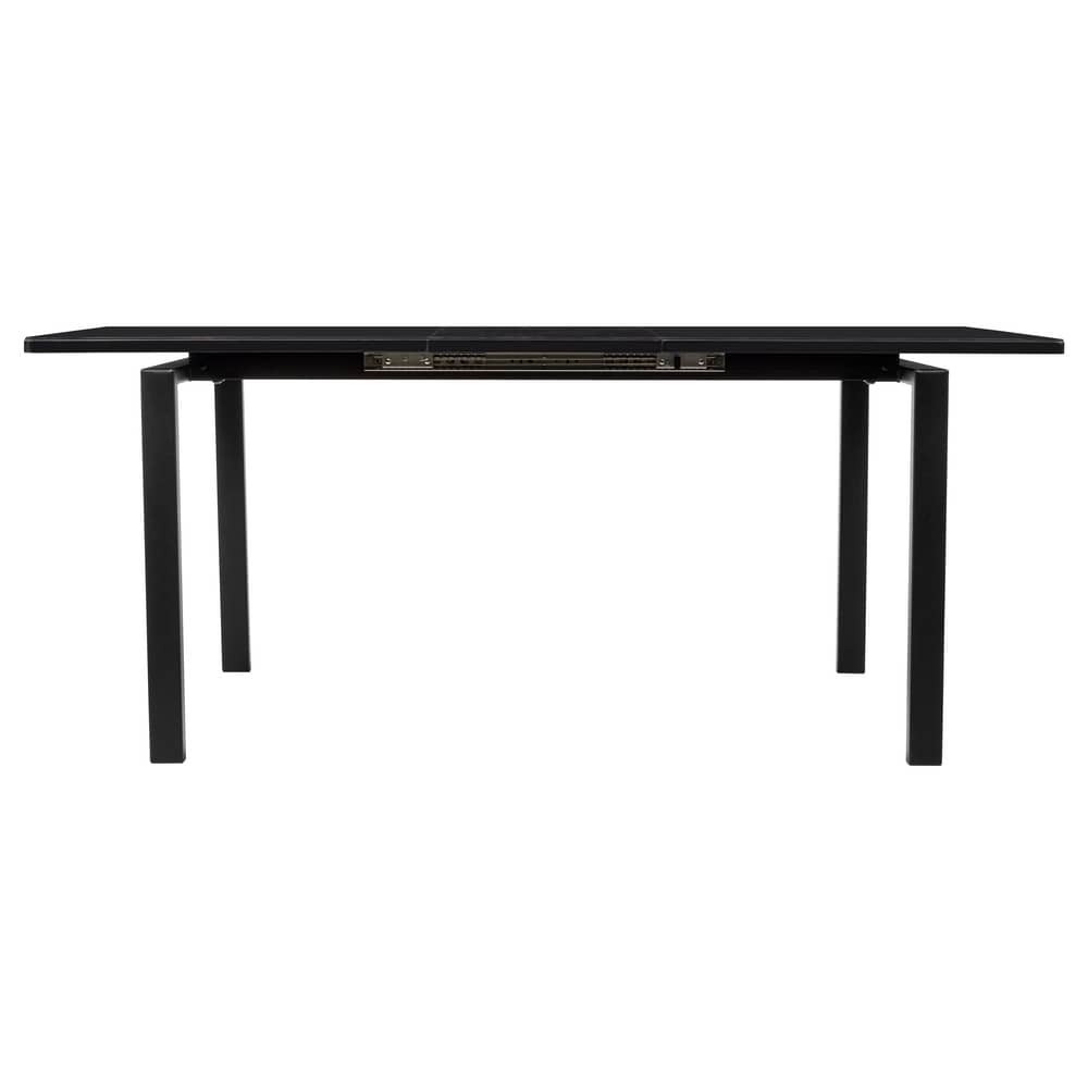 Стол Areal раскладной 140-180х80х75 чёрный мрамор с чёрными ножками