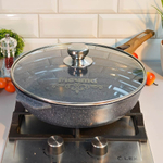 Сковорода 30см Premium blue со съемной ручкой и стеклянной крышкой