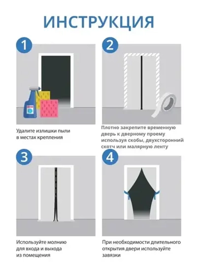 Дверь временная из ламинированного спанбонда против пыли при ремонте 155*220 см