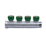 Коллектор 1''x3/4'' (евроконус) с регулировочными вентилями для подачи водоснабжения VRT (4 вых)