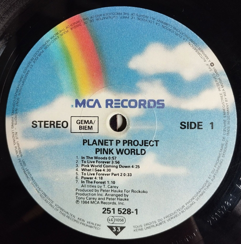 Винтажная виниловая пластинка LP Planet P Project Pink World (Germany 1984)