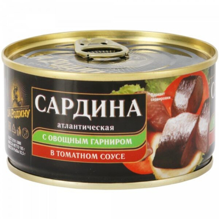 Сардина с овощным гарниром За Родину 185 гр