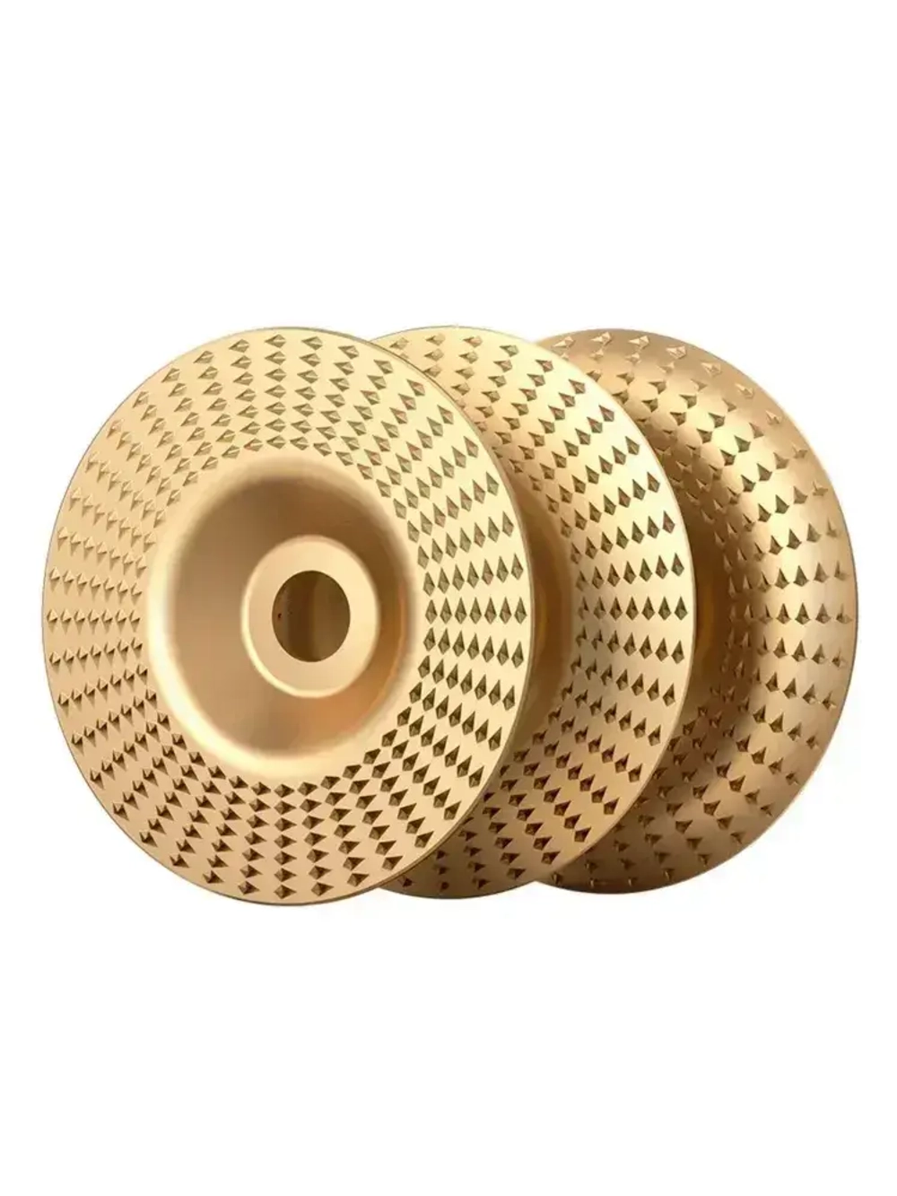 Набор из 3 дисков кругов обдирочных для резьбы по дереву под УШМ / болгарки 100мм с оправкой 22 мм