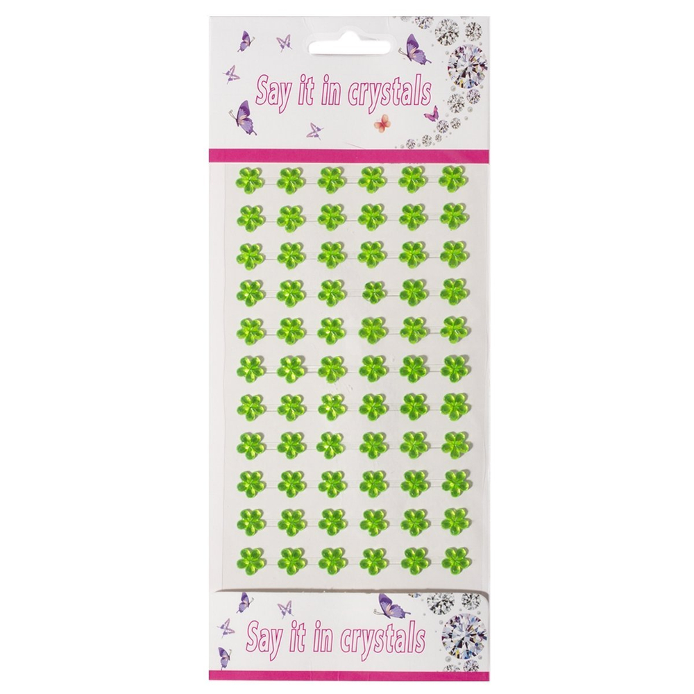 Наклейки-стразы Alingar, акриловые, пакет с европодвесом, "Цветы"