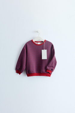 ZARA TIMELESS - ТОЛСТОВКА В ПОЛОСКУ, КРАСНЫЙ
