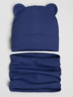 Шапка для мальчика осенняя с ушками и снуд