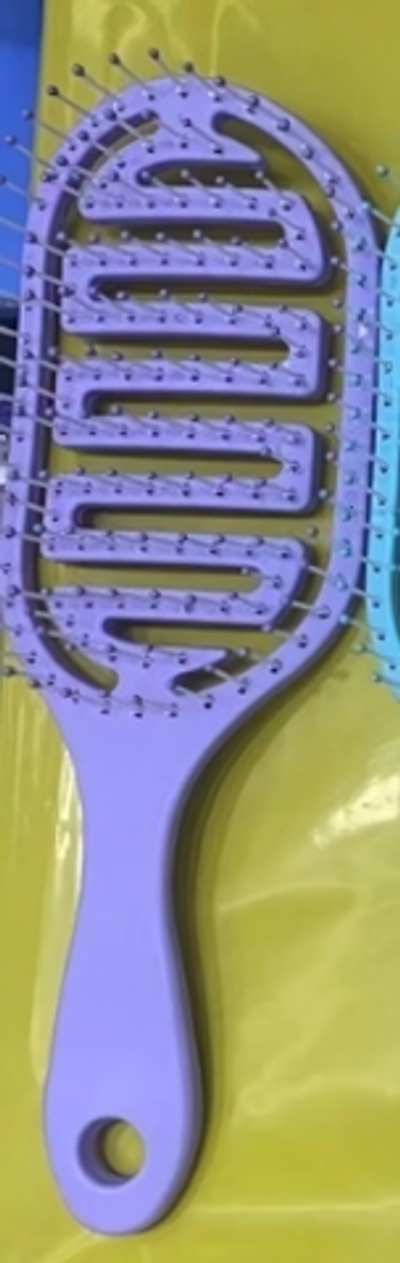 Расческа массажная продувная «МАРЦИПАН», цвет сиреневый, 8*24см (пластиковая коробка)●