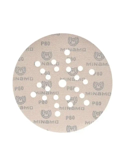 225мм P80 10шт. Шлифовальный абразивный круг для шлифовки под липучку Minamo Golden Warrior