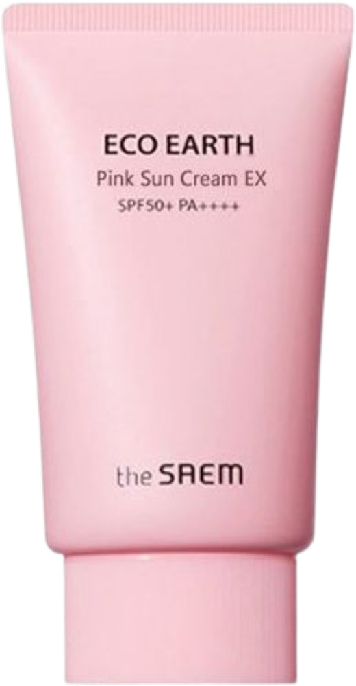 The Saem Sun Крем-база для лица солнцезащитная с каламиновой пудрой Eco Earth Pink Sun Base SPF 50+ PA++++