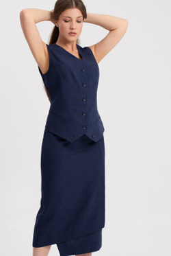 Жилет женский 4050АП, темный деним #38ТД064050АП