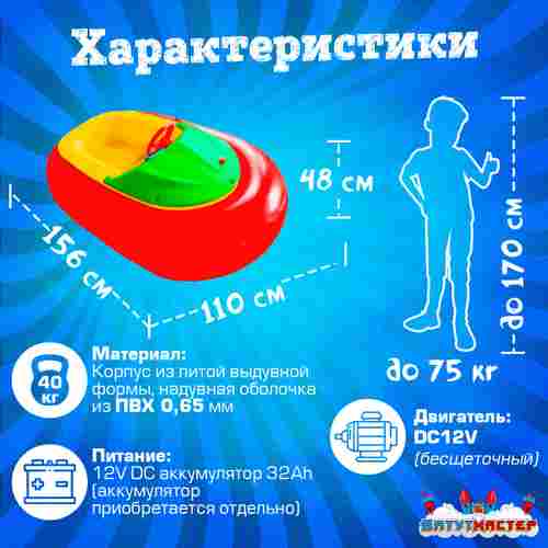 Электрическая бамперная лодка «Клубника» на часовом механизме