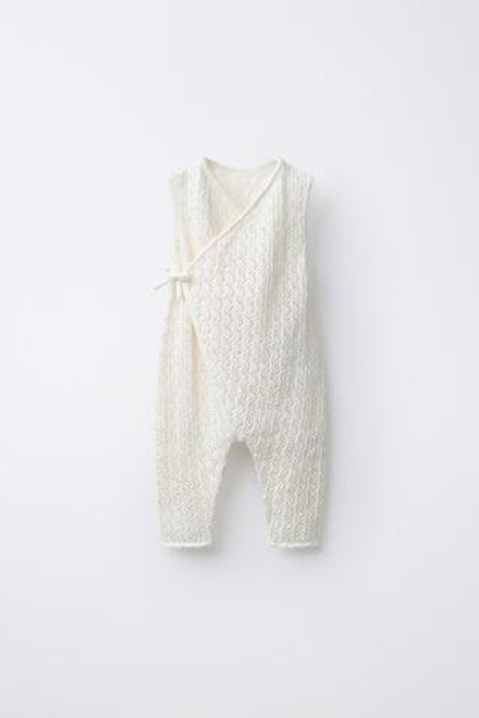 ZARA КИМОНО С ХЛОПКОМ И ШЕЛКОМ ТУТОВОГО ШЕЛКОПРЯДА, ЭКРЮ