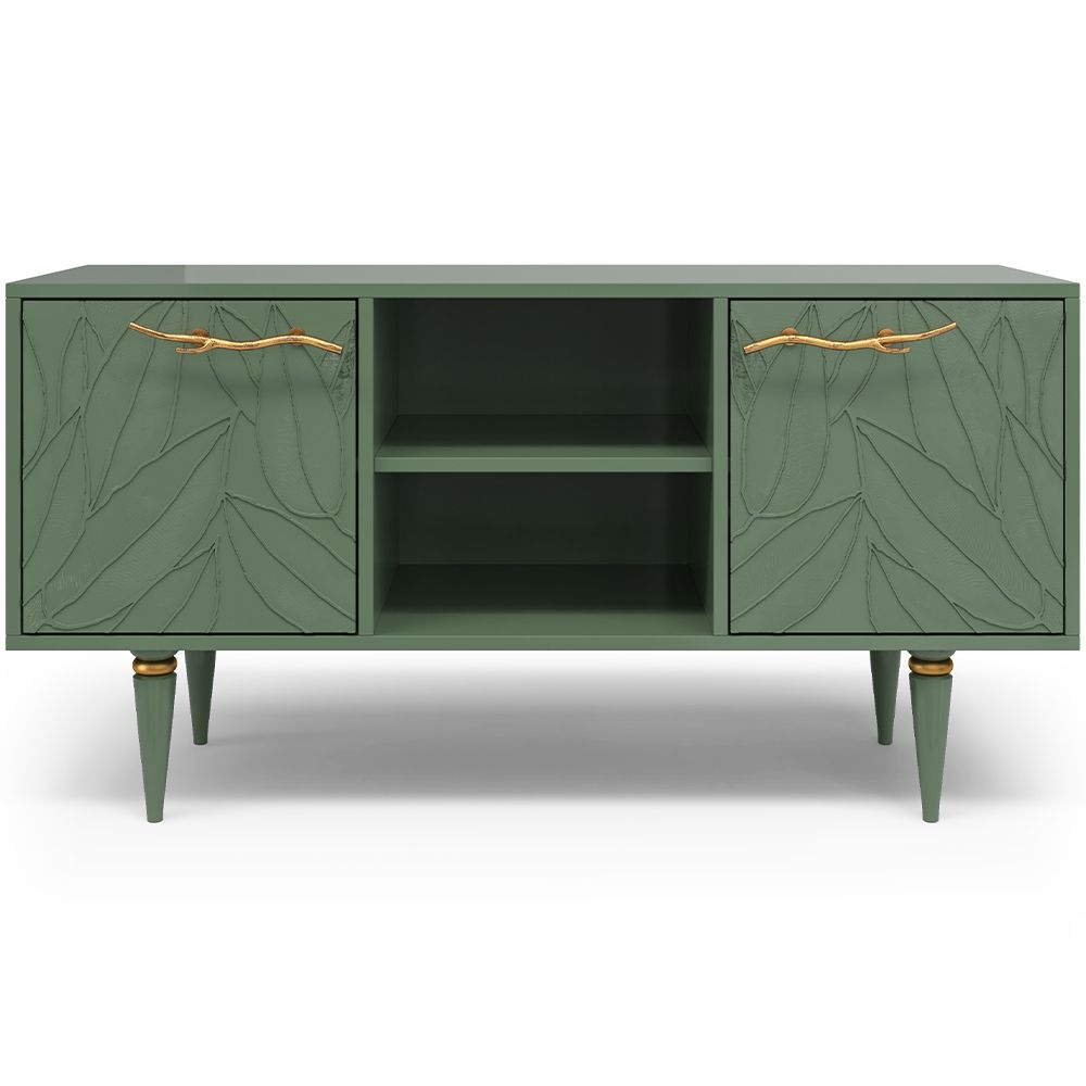 Тумба под ТВ Арт Колор leaves 117см Классик Голд Зеленый нефрит