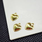 Подвеска сердце, сталь, позолота, 10мм, штучно