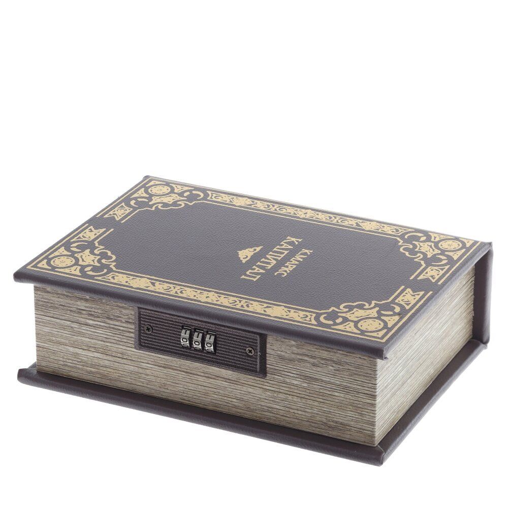 GAEM Шкатулка-книга с кодовым замком, L16 W6,5 H22 см
