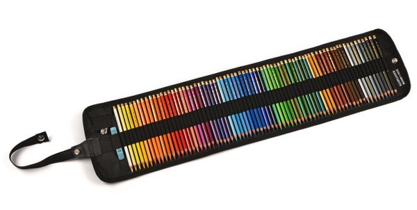 Карандаши цветные художественные POLYCOLOR 3827, 72 цвета, черный пенал-рулон текстильный на кнопке