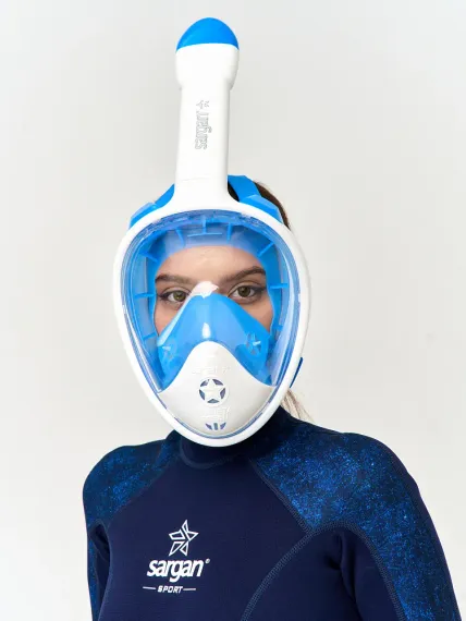 Маска полнолицевая Sargan Планета океан 2.0 белый/голубой